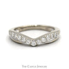 Curved Diamond Wedding Band in 18k White Gold - Thumbnail 1