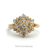 3/4cttw Side Set Marquise Shaped Diamond Cluster Ring in 14k Yellow Gold - Thumbnail 1
