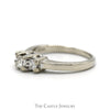 Three Stone Princess Cut Diamond Engagement Ring in 14k White Gold - Thumbnail 3