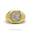 10k yellow gold men's octagonal diamond cluster nugget ring — top view - Thumbnail 1