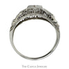 Antique Style Round Diamond Ring with Diamond Accents in 18k White Gold - Thumbnail 2
