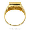Black Enamel Masonic Square & Compass Signet Ring in 10k Yellow Gold - Thumbnail 2