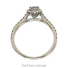 Round Diamond Engagement Ring with Diamond Halo and Diamond Accented Sides in 14k White Gold - Thumbnail 2