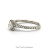 Round Diamond Engagement Ring with Diamond Halo and Diamond Accented Sides in 14k White Gold - Thumbnail 3