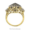 2cttw Marquise Shaped Diamond Cluster Ring in 10k Yellow Gold Split Shank Setting - Thumbnail 2