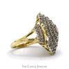 2cttw Marquise Shaped Diamond Cluster Ring in 10k Yellow Gold Split Shank Setting - Thumbnail 3