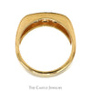 Men's Three Round Diamond Ring with Brushed Texture in 14k Yellow Gold - Thumbnail 2