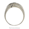 Diamond Accented Men's Dome Ring in 10k White Gold - Thumbnail 2
