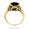 Fancy Rectangular Cut Garnet Ring with Beaded Detail in 10k Yellow Gold - Thumbnail 2