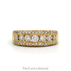 1cttw 3 Row Round Diamond Anniversary Band in 14k Yellow Gold - Thumbnail 1