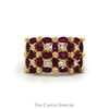 Marquise Ruby & Round Diamond Cluster Band in 14k Yellow Gold - Thumbnail 1