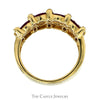 Marquise Ruby & Round Diamond Cluster Band in 14k Yellow Gold - Thumbnail 2