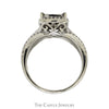 Invisiset Princess Cut Diamond Cluster Ring with Diamond Halo and Accented Split Sides in 10k White Gold - Thumbnail 2