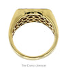 Diagonally Channel Set Diamond Cluster Ring with Ridged Sides in 10k Yellow Gold - Thumbnail 2