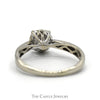 1/2cttw Round Diamond Engagement Ring with Diamond Halo in 10k White Gold - Thumbnail 2