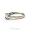 1/2cttw Round Diamond Engagement Ring with Diamond Halo in 10k White Gold - Thumbnail 3