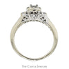 1/2cttw Princess Cut Diamond Engagement Ring with Diamond Halo and Accented Sides in 14k White Gold - Thumbnail 2