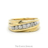 1/2cttw 7 Round Diagonally Set Diamond Band in 14k Yellow Gold - Thumbnail 1