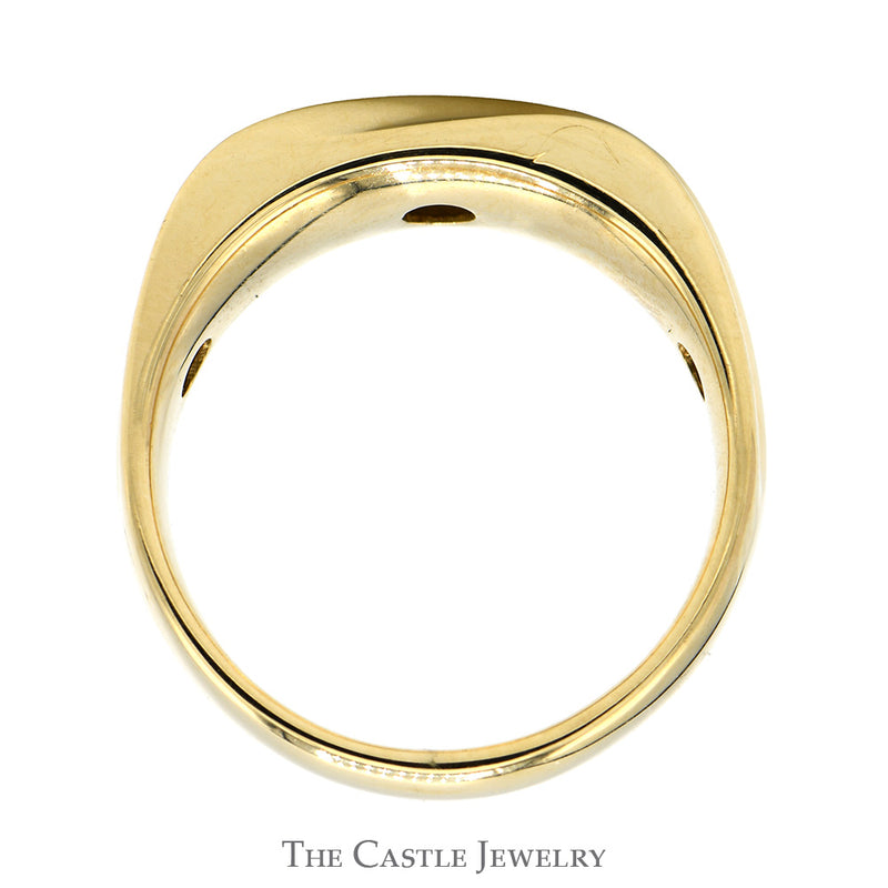 1/2cttw 7 Round Diagonally Set Diamond Band in 14k Yellow Gold