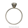 1/2ct Diamond Solitaire Engagement Ring with 3.75mm Wide Polished Band in 14k White Gold - Thumbnail 2