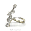 Diamond Cluster Bypass Ana Madelyn Designer Ring in 14k White Gold - Thumbnail 3