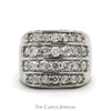 2.75cttw 4 Row Diamond Cluster Men's Ring in 10k White Gold - Thumbnail 1