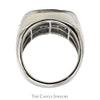 2.75cttw 4 Row Diamond Cluster Men's Ring in 10k White Gold - Thumbnail 2