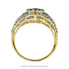1.5cttw Round Shaped Diamond Cluster Bridal Ring with Diamond Accents in 10k Yellow Gold - Thumbnail 3