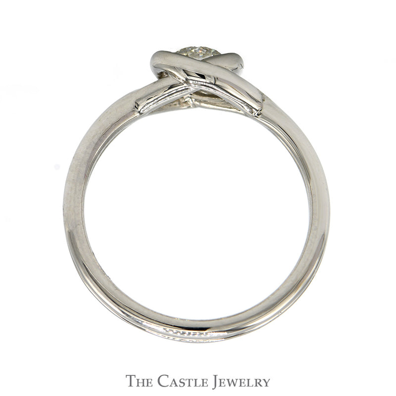 .38ct Diamond Solitaire Engagement Ring with Twisted Design in Platinum