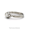 .38ct Diamond Solitaire Engagement Ring with Twisted Design in Platinum - Thumbnail 3