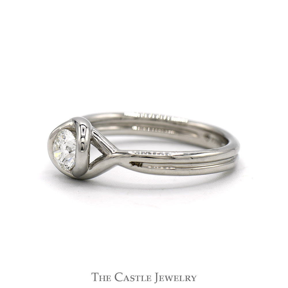 .38ct Diamond Solitaire Engagement Ring with Twisted Design in Platinum