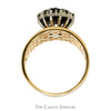 Round Shaped 3/4cttw Diamond Cluster Ring with Open Lattice Sides in 14k Yellow Gold - Thumbnail 2