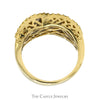 1cttw Yellow and White Diamond Cluster Band in 14k Yellow Gold - Thumbnail 2