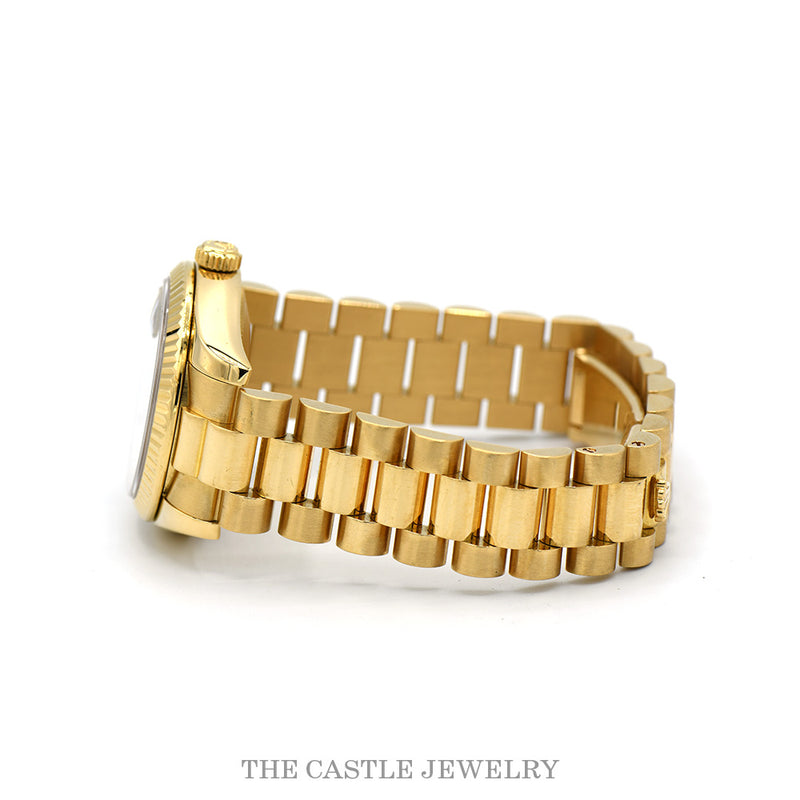 Ladies Rolex Presidential 178278 Luxury Watch with Black Dial in 18k Yellow Gold with Box