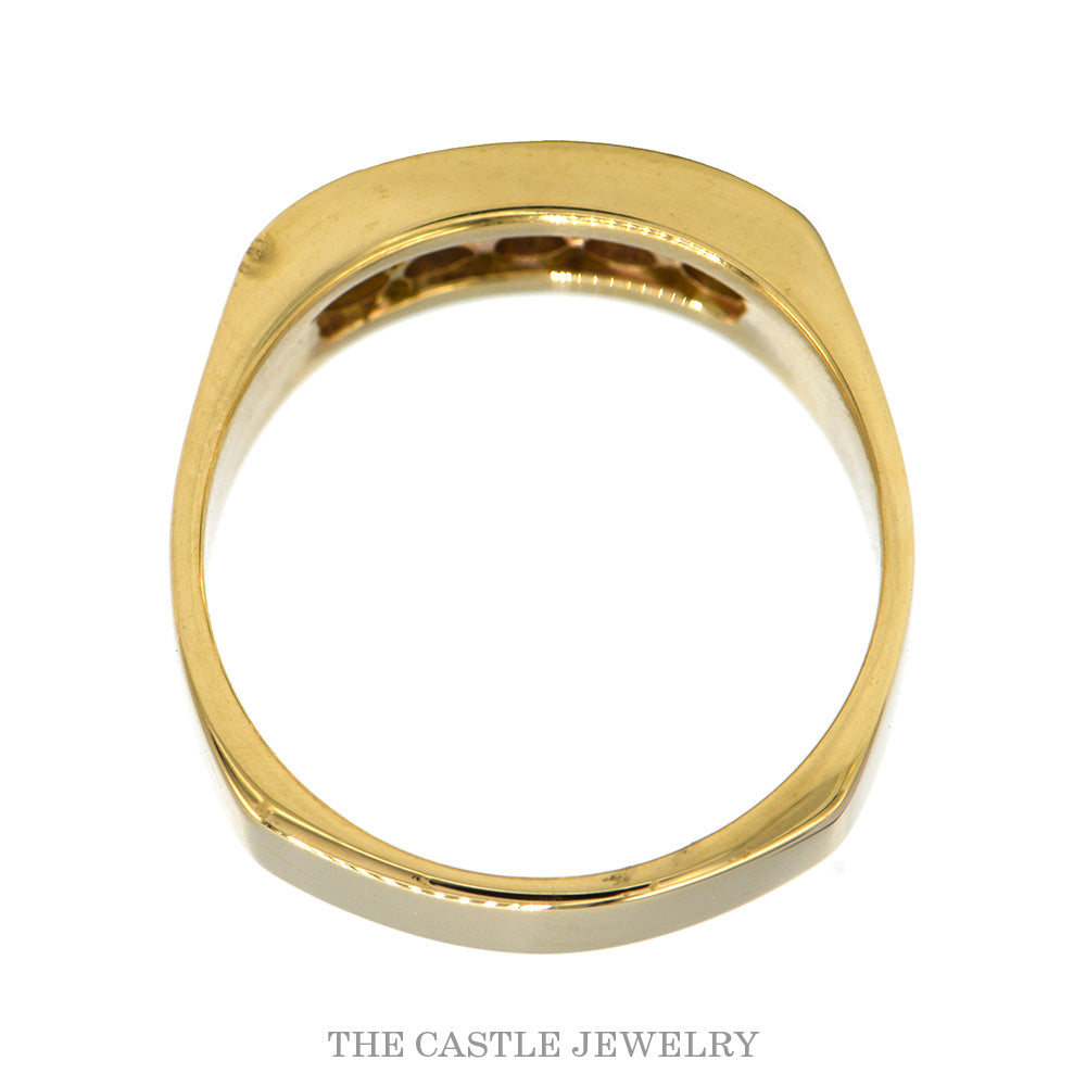 Men's Channel Set 5 Round Diamond Band in 14k Yellow Gold