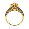 Square Citrine Le Vian Designer Ring with Chocolate & White Diamond Accented Sides in 14k Yellow Gold - Thumbnail 2