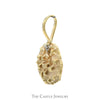 Round Shaped Textured Nugget Style Pendant with Diamond Accent in 10k Yellow Gold - Thumbnail 2