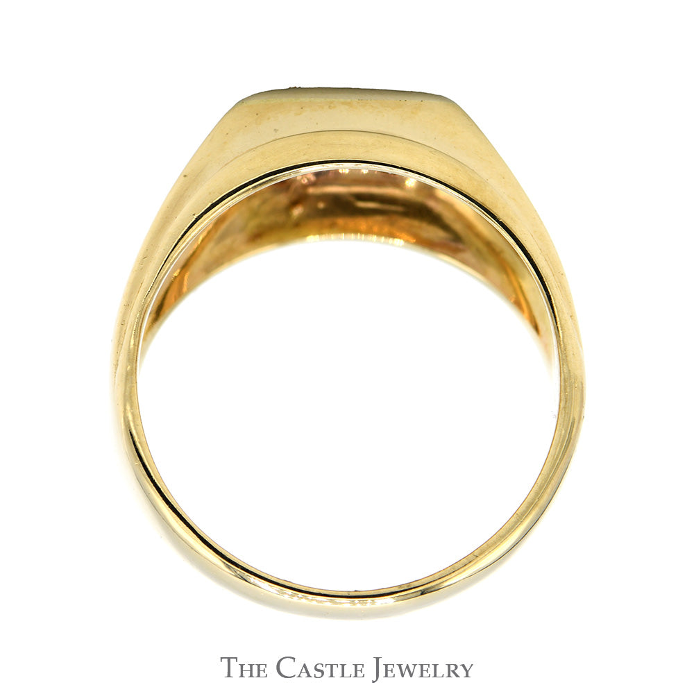 1cttw 4 Round Diamond Cluster Ring with Polished Tapered Sides in 14k Yellow Gold