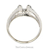 1/4cttw Round Diamond Horseshoe Ring with Textured Nugget Sides in 10k White Gold - Thumbnail 2