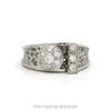 Round Diamond Cluster Ring with Diamond Accents in Open Concaved Sides in 14k White Gold - Thumbnail 1