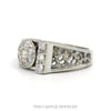 Round Diamond Cluster Ring with Diamond Accents in Open Concaved Sides in 14k White Gold - Thumbnail 3