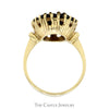Oval Garnet Ring with Round Garnet Halo in 10k Yellow Gold - Thumbnail 2