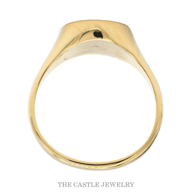 Men's Round Blue Diamond Cluster Ring in 14k Yellow Gold