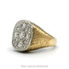 Side profile of the old European cut diamond cluster ring showing the brushed shoulders - Thumbnail 2