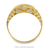 Men's Eagle Ring with Jubilee Link Designed Sides in 14k Yellow Gold - Thumbnail 2
