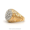 2cttw Round Diamond Kentucky Cluster Ring with Open Filigree Sides in 14k Yellow Gold - Thumbnail 2