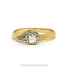 14k yellow gold bezel set diamond ring with illusion set accents — top view - Thumbnail 1