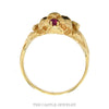 Front-facing view of the 10k yellow gold lion head ring - Thumbnail 3