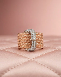 0.36ctw Diamond Buckle Band in 10k Rose Gold