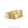 Side profile of the men's diamond ring showing the grooved shoulder - Thumbnail 2